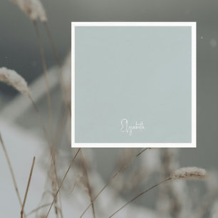 Simple Winter Icy Blue Personalised Cocktail Napkin