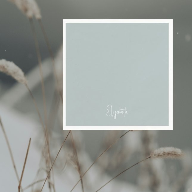 Simple Winter Icy Blue Personalised Cocktail Napkin (Creator Uploaded)