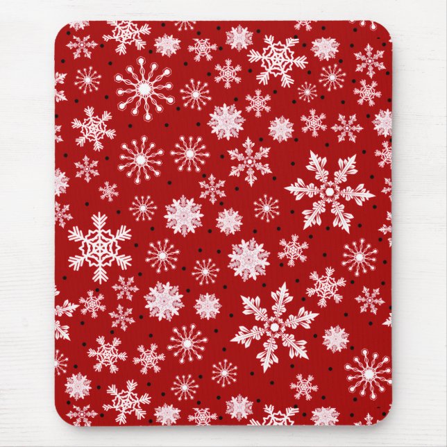 Simple Winter Snowflake Mouse Mat (Front)