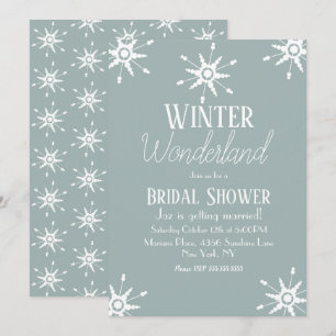Simple Winter Snowflakes Bridal Shower Invitation