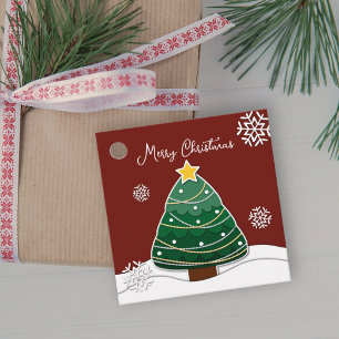 Simple Winter Snowflakes Christmas Holiday Gift Favour Tags