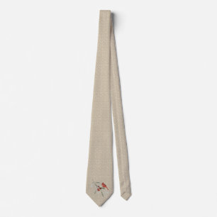 Simple Winter with Cardinal Wedding Tie