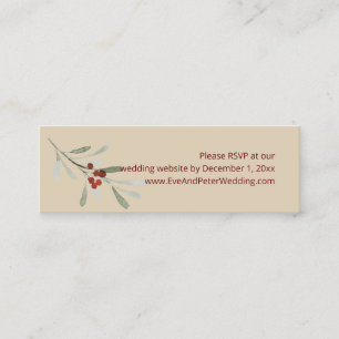 Simple Winter with Cardinal Wedding Website RSVP Mini Business Card