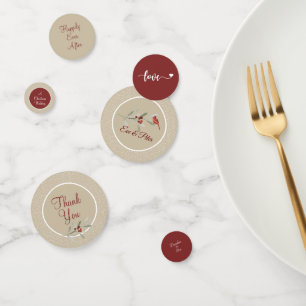 Simple Winters Christmas Wedding Editable Names Confetti