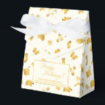 Simple Wishes • Christmas Elements • Milky White Favour Box<br><div class="desc">Elegant holiday favour box focused on understated gold foil printed graphic elements over rich holiday colour backgrounds. Happy Holidays!</div>