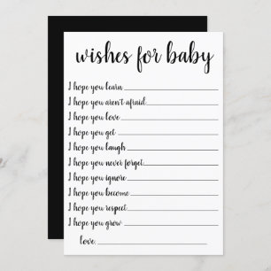 Simple Wishes for Baby Black White Keepsake Card