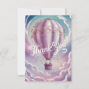 Simple Wishes Hot Air Balloon  Thank You Card