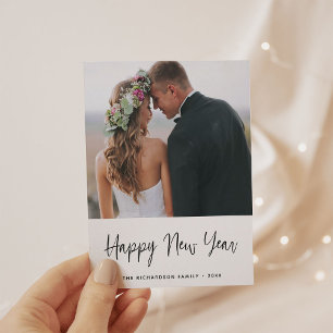 Simple Wishes Photo Happy New Year Holiday Postcard