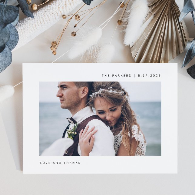 Simple Wishes | Photo Wedding Thank You Magnetic Invitation (Creator Uploaded)