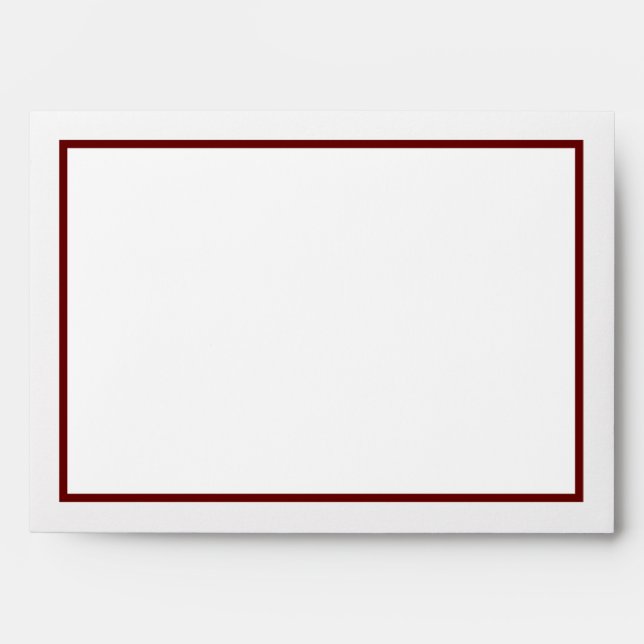 Simple with Burgundy Frame Envelope (Front)