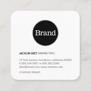 Simple with Logo (slate grey) Square Business Card