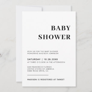 Simple with Photo Gender Neutral Baby Shower Invitation