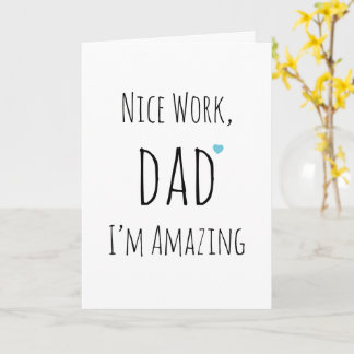 Simple Witty Funny Minimalist Fathers Day Greeting Card