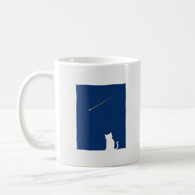 Simple Wonder Serenity Charming Cat Shooting Star Coffee Mug (Left)