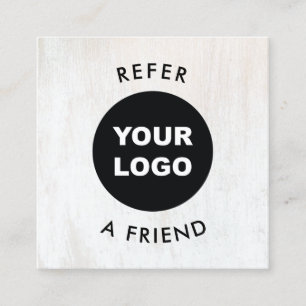 Simple Wood Add Your Logo Customer Referral Card