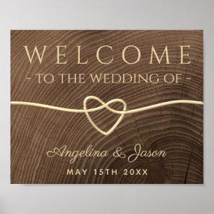 Simple Wood Wedding Welcome Poster