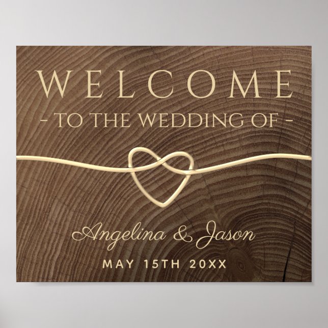 Simple Wood Wedding Welcome Poster (Front)