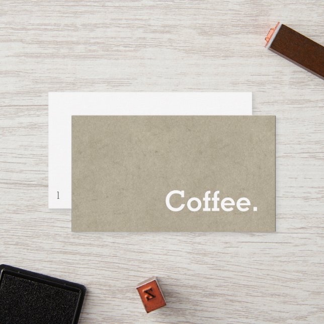 Simple Word Dark Loyalty Coffee PunchCard Bone Card (Front/Back In Situ)