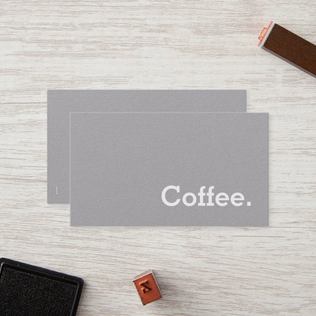 Simple Word Minima Loyalty Coffee Punch-Card Grey (Front/Back In Situ)