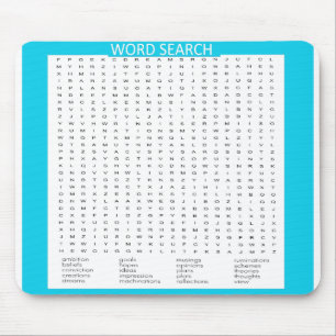 Simple Word Search on Aqua Color Border Mouse Mat