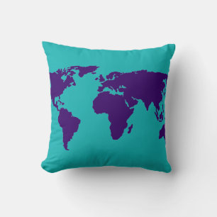 simple world map decor cushion