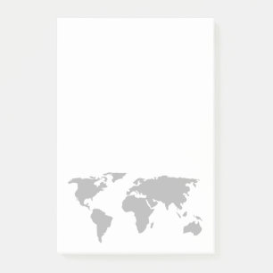 Simple World Map Design Post-it Notes