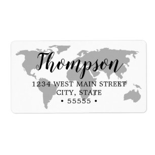 Simple World Map Return Label