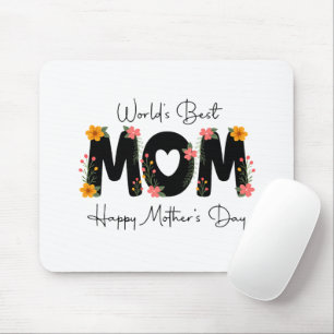 Simple World's Best Mum Mother's Day Calligraphy Mouse Mat