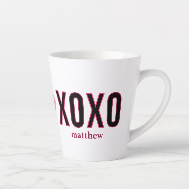 Simple Xoxo Workout Cute Valentines Day  Latte Mug (Right)