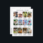 Simple Year in Review Photo Modern Christmas Holiday Postcard<br><div class="desc">Modern Christmas postcards featuring a simple photo collage consisting of twelve of your favourite pictures to represent a year in review for your family.</div>