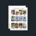 Simple Year in Review Photo Modern Christmas Holiday Postcard<br><div class="desc">Modern Christmas postcards featuring a simple photo collage consisting of twelve of your favourite pictures to represent a year in review for your family.</div>