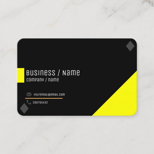 simple Yellow and Black Business Card (Front)
