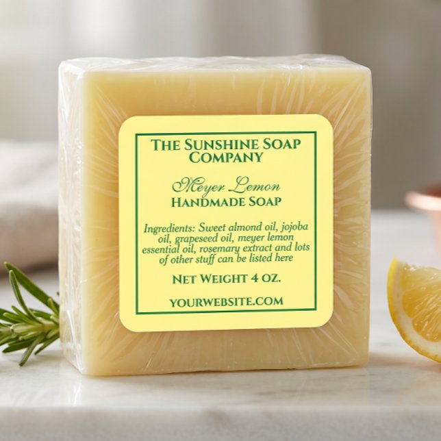 Simple Yellow and Green Soap and Cosmetics Label  (Creator Uploaded)