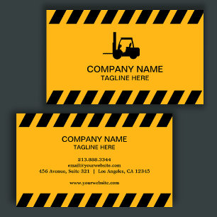 Simple Yellow & Black Forklift , Logisitcs pro Business Card
