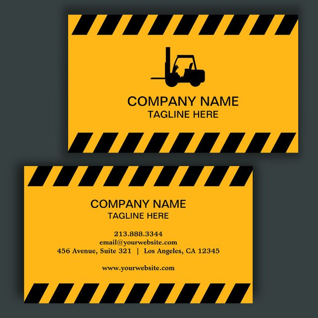 Simple Yellow & Black Forklift , Logisitcs pro Business Card (Creator Uploaded)