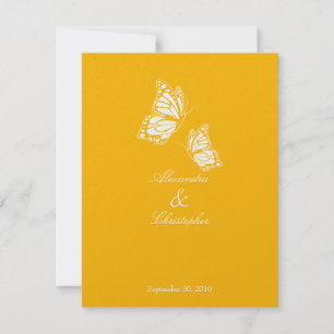 Simple Yellow Butterflies Wedding Announcement