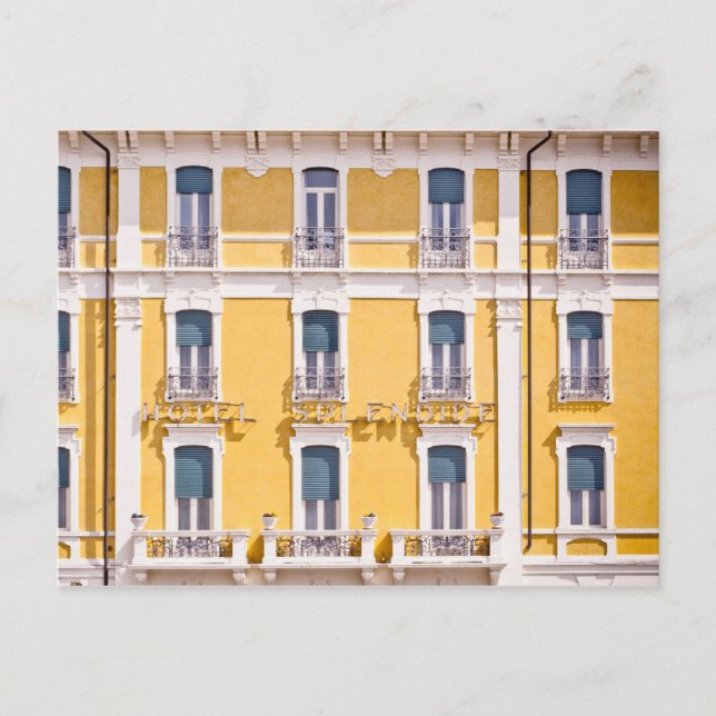 Simple Yellow Colourful Pattern of Windows Postcard (Front)