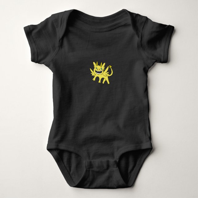 Simple Yellow Dragon Baby Top (Front)