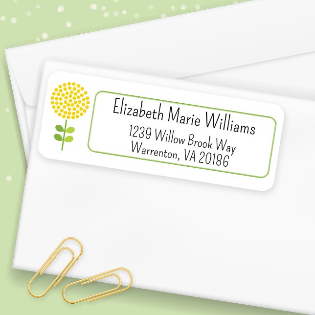 Simple Yellow Floral Return Address (Creator Uploaded)