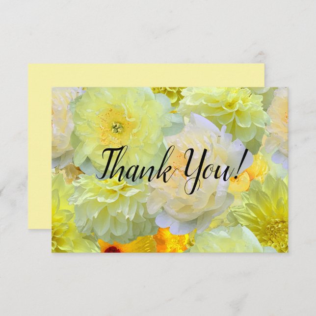 Simple Yellow Floral Thank You (Front/Back)