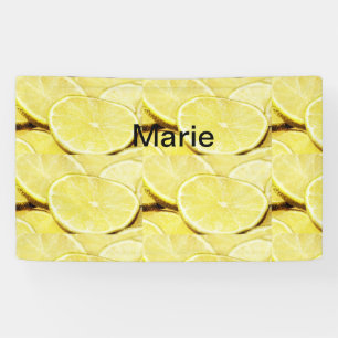 Simple yellow green lemon add name minimal custom banner