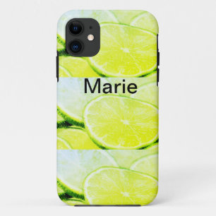 Simple yellow green lemon add name minimal custom iPhone 11 case
