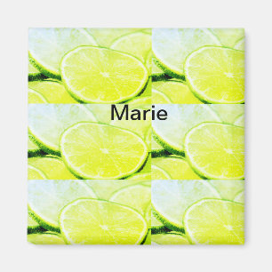 Simple yellow green lemon add name minimal custom magnet
