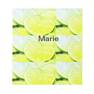 Simple yellow green lemon add name minimal custom notepad
