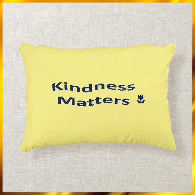Simple Yellow Kindness Matters Decorative Cushion (Creator Uploaded)