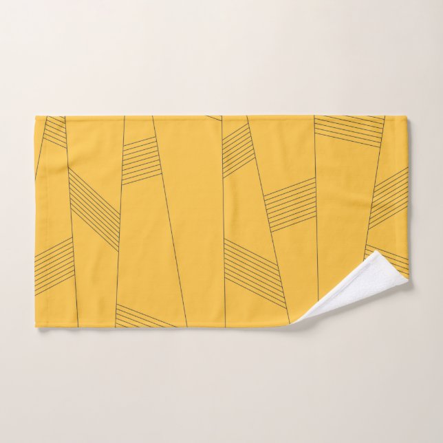 Simple, yellow, modern abstract graphic design hand towel (Hand Towel)
