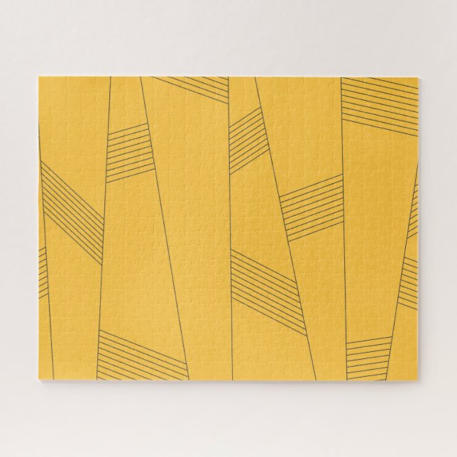 Simple, yellow, modern abstract graphic design jigsaw puzzle (Horizontal)