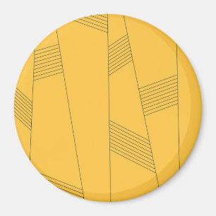 Simple, yellow, modern abstract graphic design magnet