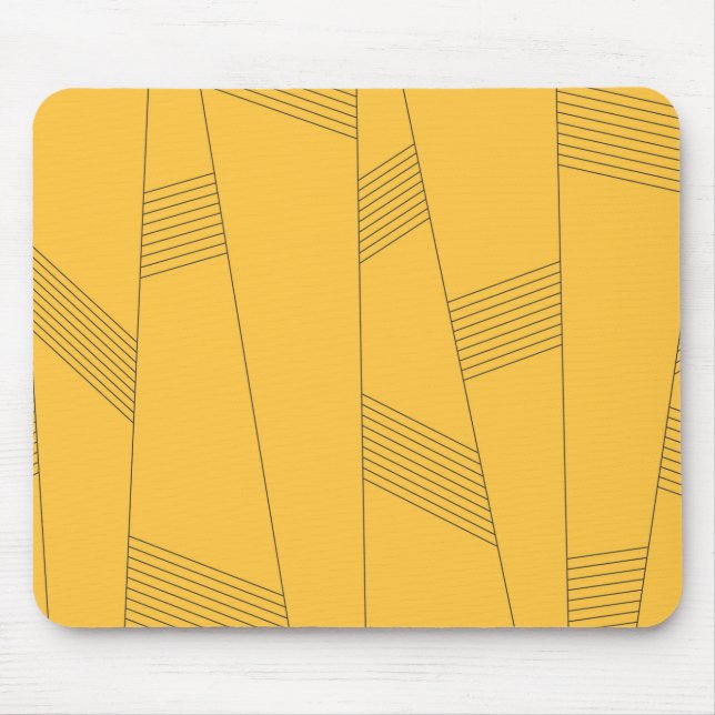 Simple, yellow, modern abstract graphic design mouse mat (Front)