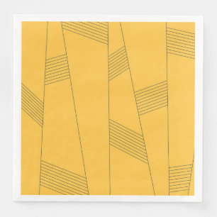 Simple, yellow, modern abstract graphic design napkin